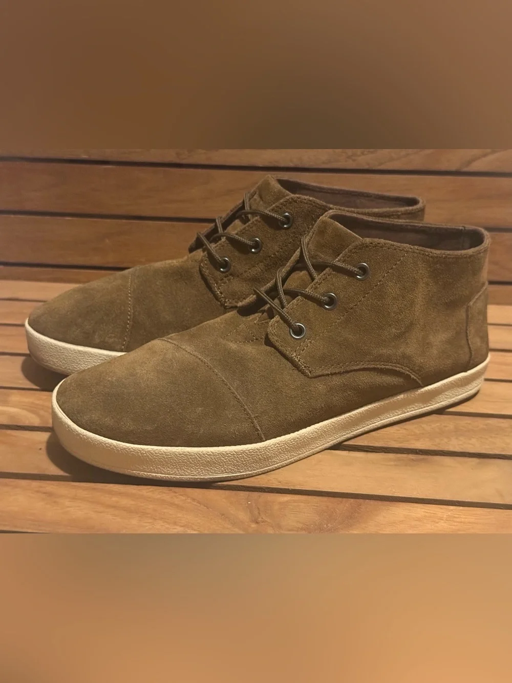 Toms Men's Suede Chukka Boots in Olive